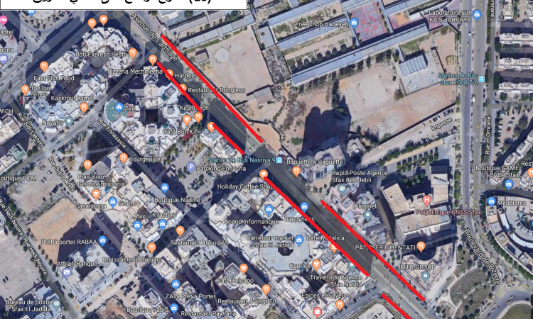 شارع قرطاج على حافتي الطريق